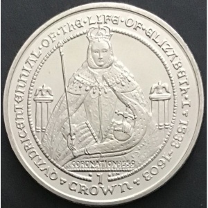 Реверс монеты Гибралтар, 1 крона, 2003, Жизнь Елизаветы I - Коронация
