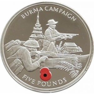 Реверс монеты Гибралтар, 1 крона, 2005, Вторая мировая война - Бирманская кампания