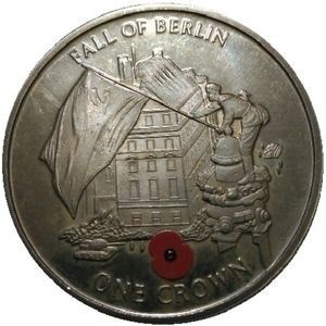 Реверс монеты Гибралтар, 1 крона, 2005, Вторая мировая война - Падение Берлина