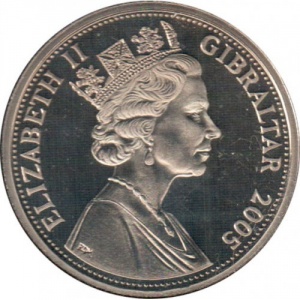 Аверс монеты Гибралтар, 1 крона, 2005, HMS Victory