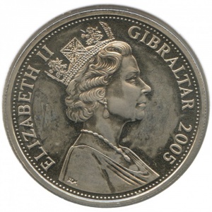 Аверс монеты Гибралтар, 1 крона, 2005, Наполеон I Бонапарт