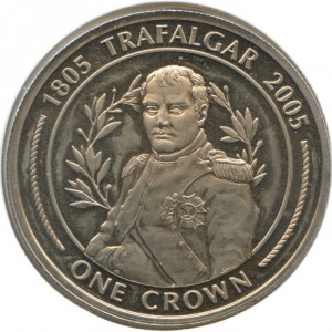 Реверс монеты Гибралтар, 1 крона, 2005, Наполеон I Бонапарт