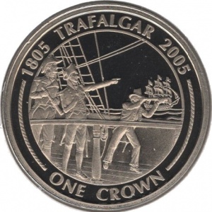 Реверс монеты Гибралтар, 1 крона, 2005, Отслеживание противника