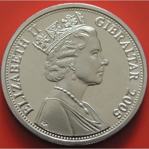 Аверс монеты Гибралтар, 1 крона, 2005, Колонна Нельсона на Трафальгарской площади