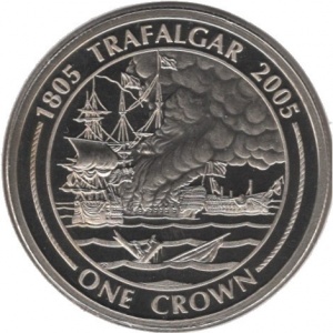 Реверс монеты Гибралтар, 1 крона, 2005, Битва у Нила