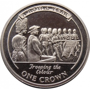 Реверс монеты Гибралтар, 1 крона, 2005-2006, Королевский год - Военный парад