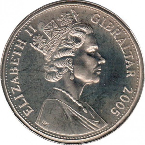 Аверс монеты Гибралтар, 1 крона, 2005, Королевский год - Инвеститура