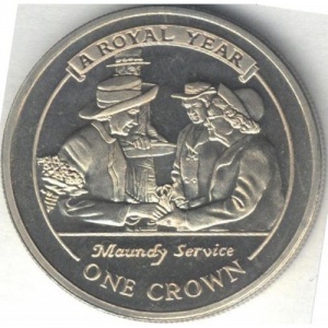 Реверс монеты Гибралтар, 1 крона, 2005, Королевский год - Maundy Service