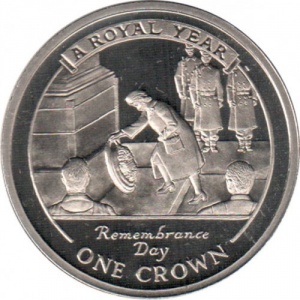 Реверс монеты Гибралтар, 1 крона, 2005, Королевский год - День памяти