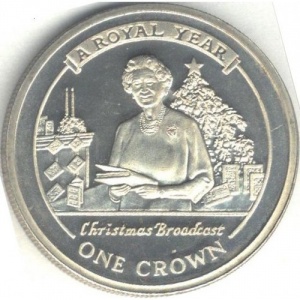 Реверс монеты Гибралтар, 1 крона, 2005, Королевский год - Рождественский прямой эфир