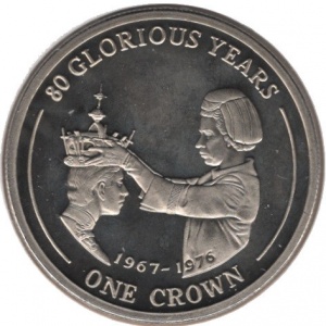 Реверс монеты Гибралтар, 1 крона, 2006, 80 лет со дня рождения Королевы Елизаветы II - принц Чарльз