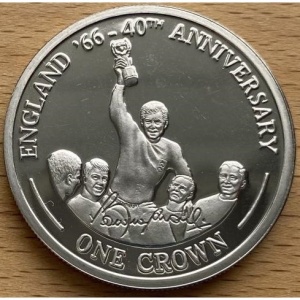Реверс монеты Гибралтар, 1 крона, 2006, Чемпионат мира по футболу 1966 - Англия чемпион