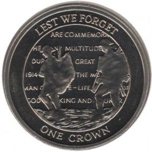 Реверс монеты Гибралтар, 1 крона, 2008, Чтобы мы не забыли - Британские солдаты