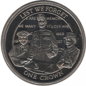 Реверс монеты Гибралтар, 1 крона, 2008, Чтобы мы не забыли - 3 командира