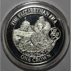Реверс монеты Гибралтар, 1 крона, 2008, История Британии - Елизаветинская эпоха