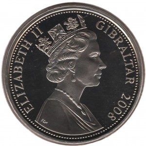 Аверс монеты Гибралтар, 1 крона, 2008, История Британии - Битва при Гастингсе