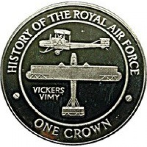 Реверс монеты Гибралтар, 1 крона, 2008, История Королевских ВВС - Vickers Vimy