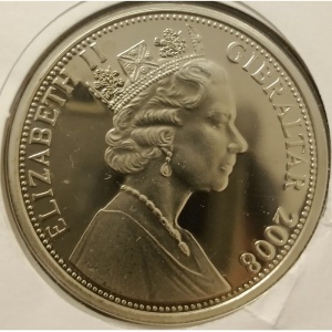 Аверс монеты Гибралтар, 1 крона, 2008, История Британии - Великий пожар в Лондоне