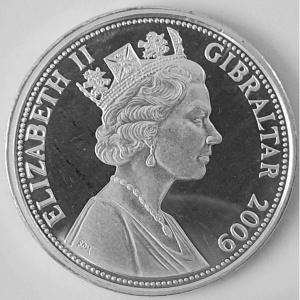Аверс монеты Гибралтар, 1 крона, 2009, История Британии - Генрих VIII и Мария Роза