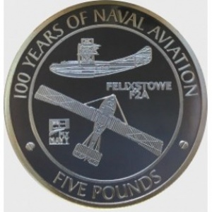 Реверс монеты Гибралтар, 1 крона, 2009, 100 лет авиации ВМФ - Felixtowe F2A