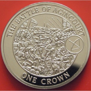 Реверс монеты Гибралтар, 1 крона, 2009, История Британии - Битва при Азенкуре