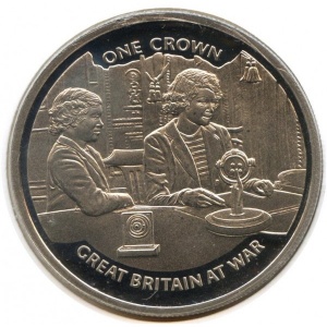 Реверс монеты Гибралтар, 1 крона, 2010, Великобритания в войне - Принцесса Елизавета