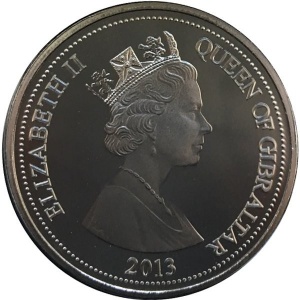 Аверс монеты Гибралтар, 1 крона, 2013, 60 лет первовосхождению на Эверест