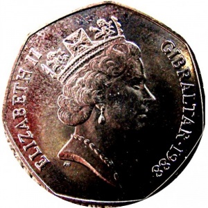 Аверс монеты Гибралтар, 50 пенсов, 1988, Рождество