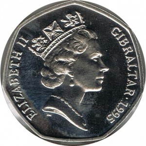 Аверс монеты Гибралтар, 50 пенсов, 1995, Рождество