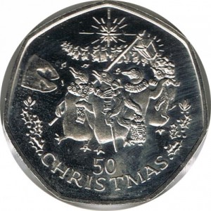 Реверс монеты Гибралтар, 50 пенсов, 1995, Рождество
