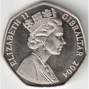 Аверс монеты Гибралтар, 50 пенсов, 2004, Рождество