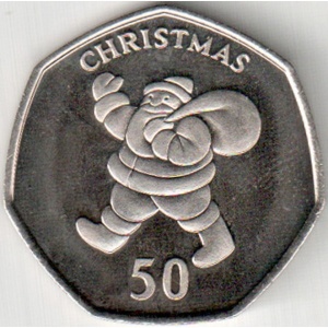 Реверс монеты Гибралтар, 50 пенсов, 2004, Рождество