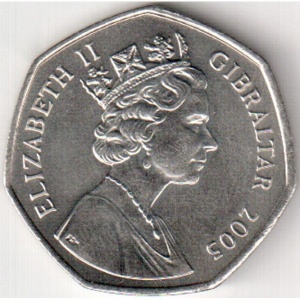 Аверс монеты Гибралтар, 50 пенсов, 2005, Рождество