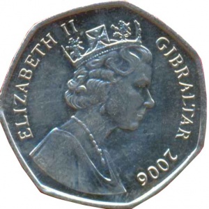 Аверс монеты Гибралтар, 50 пенсов, 2006, Рождество