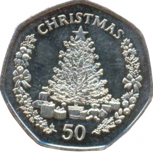 Реверс монеты Гибралтар, 50 пенсов, 2006, Рождество
