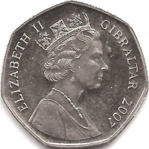 Аверс монеты Гибралтар, 50 пенсов, 2007, Рождество