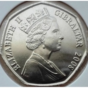 Аверс монеты Гибралтар, 50 пенсов, 2008, Рождество
