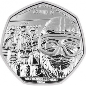 Реверс монеты Гибралтар, 50 пенсов, 2020, Мы объединены, как один /COVID-19/