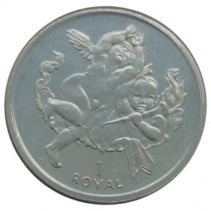 Реверс монеты Гибралтар, 1 роял, 2001, Херувимы