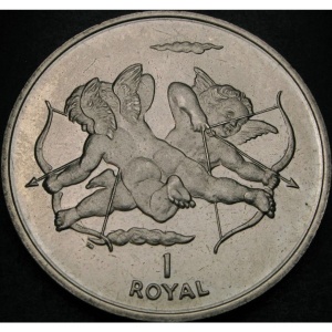 Реверс монеты Гибралтар, 1 роял, 2002, Херувимы