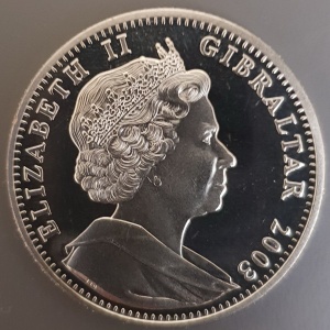 Аверс монеты Гибралтар, 1 роял, 2003, Херувимы