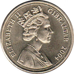 Аверс монеты Гибралтар, 1 фунт, 2004, 300 лет захвату Гибралтара