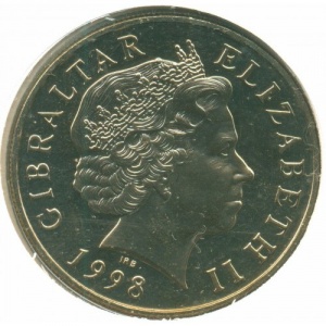 Аверс монеты Гибралтар, 5 фунтов, 1998, Миллениум