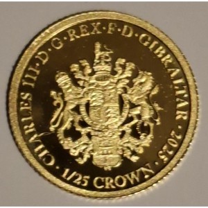 Аверс монеты Гибралтар, ¹⁄₂₅ кроны, 2025, 210 лет Битве при Ватерлоо