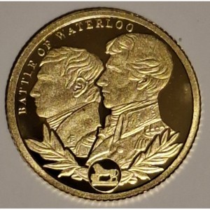 Реверс монеты Гибралтар, ¹⁄₂₅ кроны, 2025, 210 лет Битве при Ватерлоо