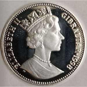 Аверс монеты Гибралтар, ½ кроны, 1998, День святого Валентина