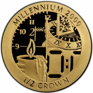 Реверс монеты Гибралтар, ½ кроны, 1999, Миллениум