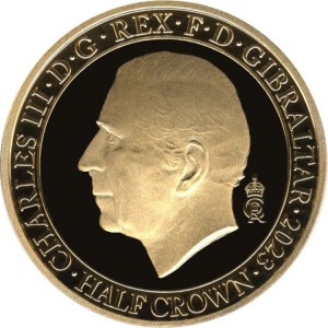 Аверс монеты Гибралтар, ½ кроны, 2023, Коронация Карла III