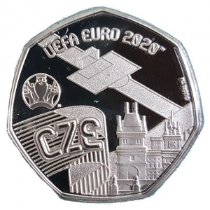Реверс монеты Гибралтар, 20 пенсов, 2020, УЕФА Чемпионат Европы по футболу 2020 - Чехия /CZE/