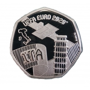 Реверс монеты Гибралтар, 20 пенсов, 2020, УЕФА Чемпионат Европы по футболу 2020 - Италия /ITA/